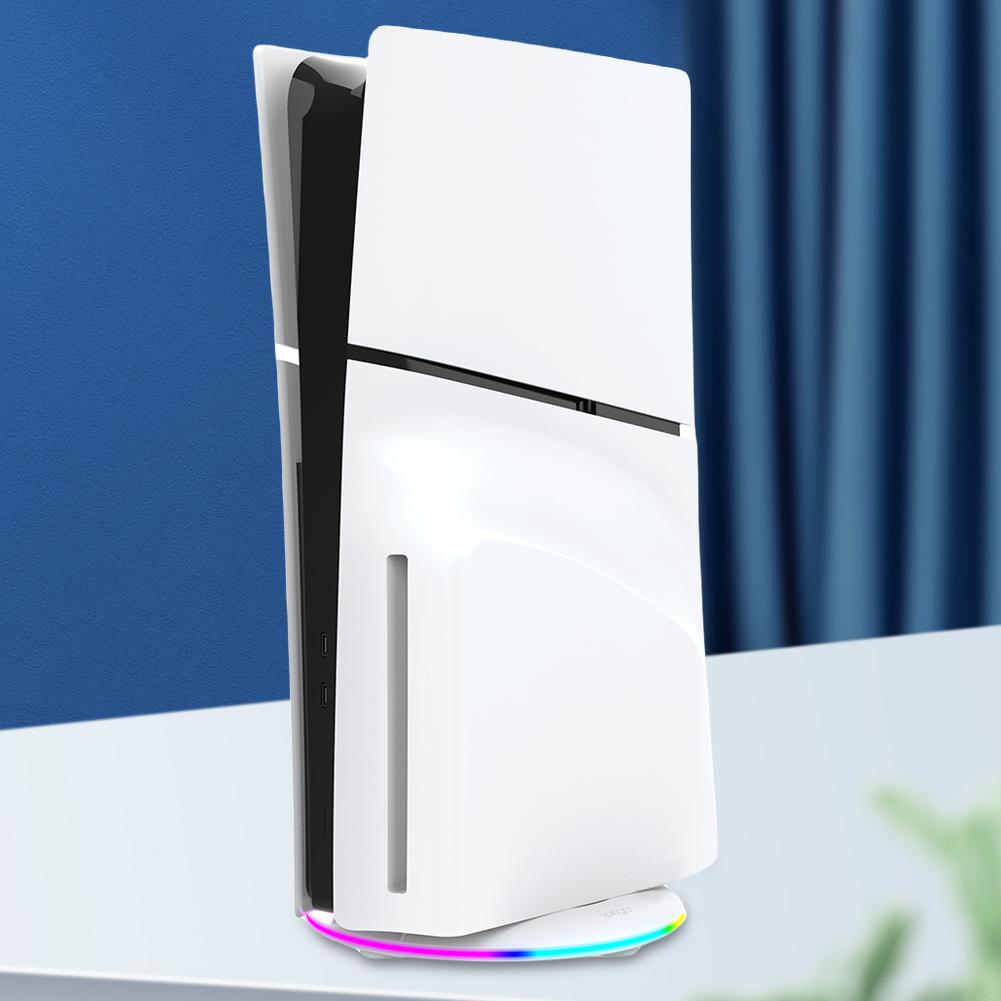 For PS5 Slim Console Vertical Stand Increase Height Bracket Holder For PS5 Slim Console Stand Base With RGB LED Atmosphere Light