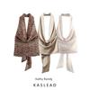Kaslead New Arrival Women's Clothing Fashion Style Stylish Simple and Versatile Hanging Collar Tops 3067119