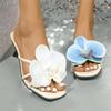 Новые модные женские сандалии с открытым носком Распродажа цветочные платья сандалии летние квадратные носки элегантные каблуки женская обувь для женщин