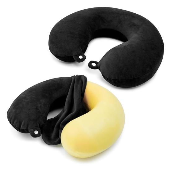 2 шт. Чехол для подушки U-образной формы, сменный чехол для подушки на молнии с кнопкой для поддержки шеи в дороге