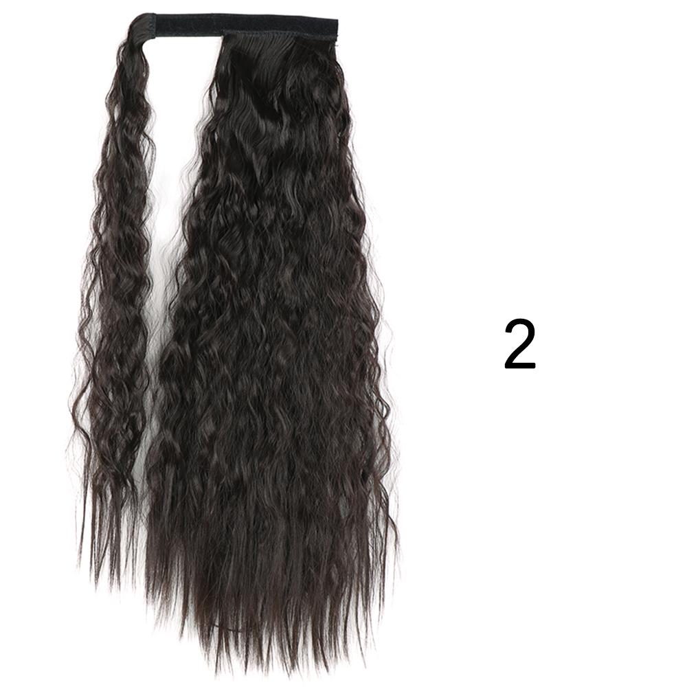 MISS WIG Synthetic Long Wavy Ponytail Hairpiece Natural Blonde Brown Wrap Around Hair Extensions for Women