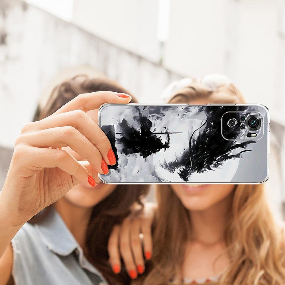 Чехол для телефона для Xiaomi Redmi Note 15 14 13 12 4G 10 11 Pro Plus 5G 14C 13C 12C 10C Прозрачный Мягкий ТПУ Чехол Дракон