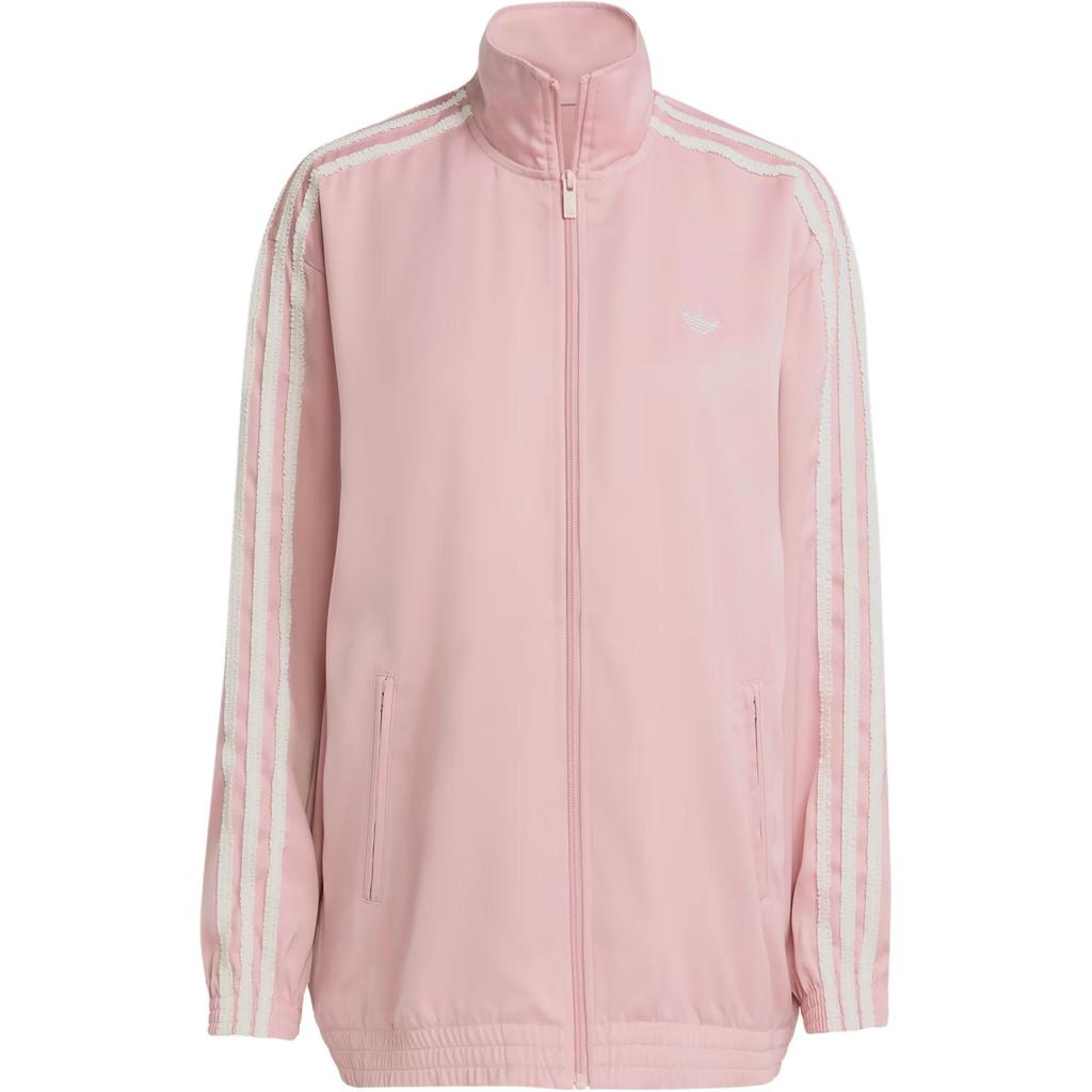 Adidas Originals Firebird Ruffled Three Stripe Sports Stand Collar Zip Loose Jacket Women Jacket KC8812