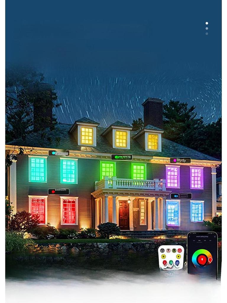 Умный потолочный светильник RGB с диммированием и регулировкой цветовой температуры - приложение Tuya и голосовое управление Bluetooth