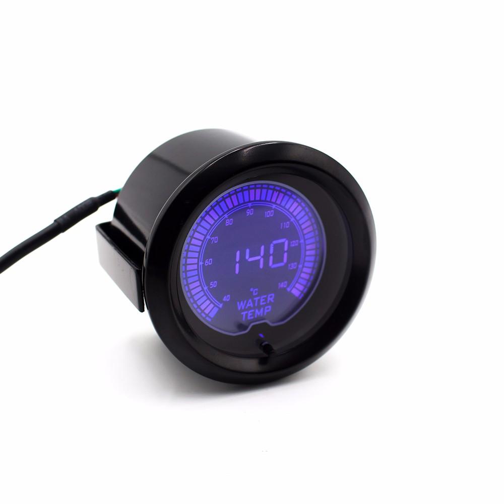 EVO 2" 52mm 7 Colors LCD Water Temp Gauge 40-140°C With Sensor Car Temperature Meter