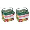 2pcs Decorative Christmas Candy Boxes Handheld Candies Organizers Portable Sweets Tins with Handle for Family Gathering