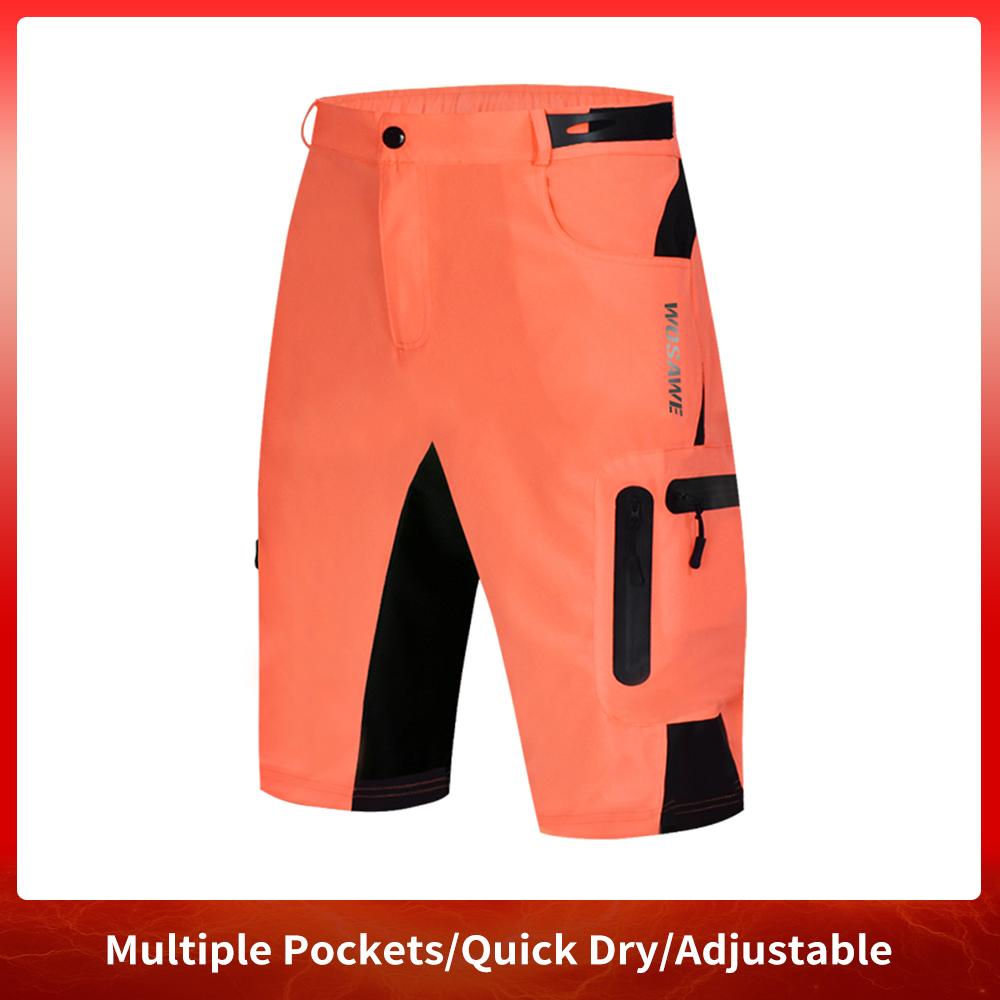 WOSAWE Motorcycle Shorts Men Loose Fit Multi-Pockects MTB Shorts Downhill Mountain Bike Motocross Racing Moto Summer Short Pants