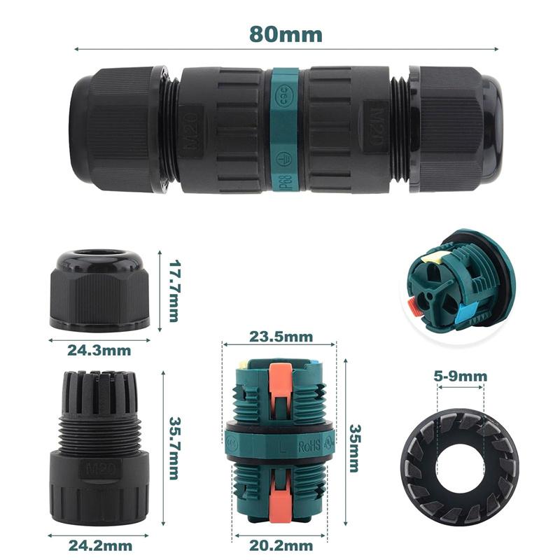 Ip68 Waterproof Electrical Cable Connector Wire Connector Waterproof Ip68 External Electrical Electrical Cable