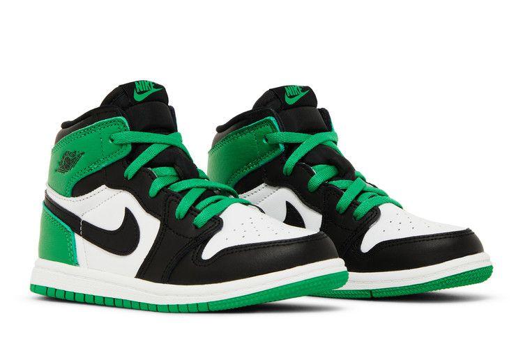 Детские кроссовки Nike Jordan 1 Retro High OG Lucky Green (ТД) Черный/Счастливый Зеленый-Белый