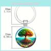 Artistic Glass Keychain With Colorful Tree Design For Gift Giving And Collections