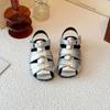 Children's Sandals Solid Color Braided Casual Shoes for Baby Girls Soft Sole Anti-Slip Girls Wrap Toes Shoes Sandals I05213