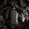 Vintage Leather Key Cover for Xiaopeng X9 - Handmade Protective Car Remote Case with Buckle