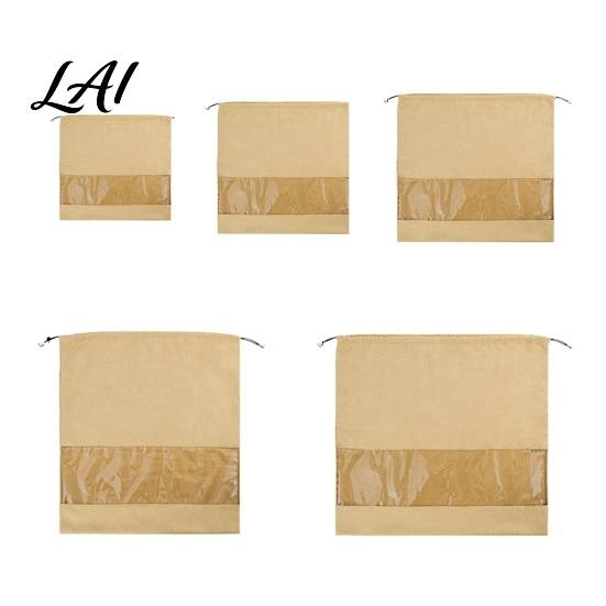 Visual Bag Protection Case 1/5Pcs Dust Proof Storage for Handbags Velvet with Soft Cover Clear Window Drawstring Purses Shoes & Boots