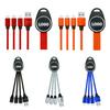 Custom Logo 3-in-1 LED Light Keychain Fast Charging USB Data Transfer Cable for Printer Use