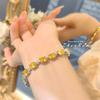 Luxury Pink Diamond Bracelet Women Simple Design High Quality Cubic Zirconia Pigeon Egg Yellow Diamond Jewelry