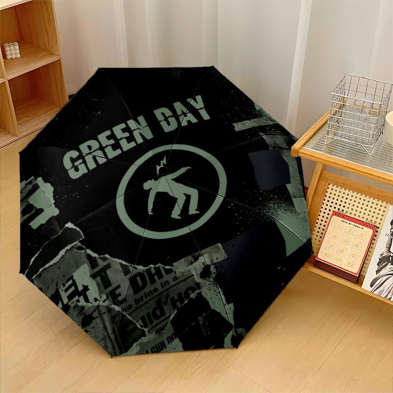 Принт Green Day 8?Автоматический зонт с ребрами, ветрозащитный, легкий, складной, для путешествий на открытом воздухе