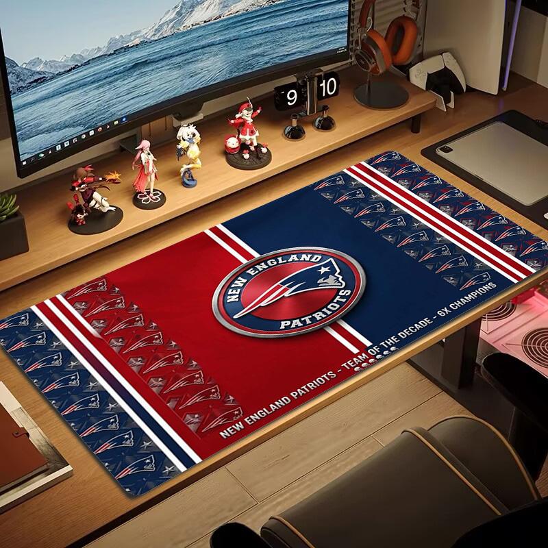 New England Patriots Logo Color Mouse Pad Large Gaming Table Cushion Non-slip Laptop Tablet Big Mousepad XXL Mat Mini PC Playmat With Lock edge