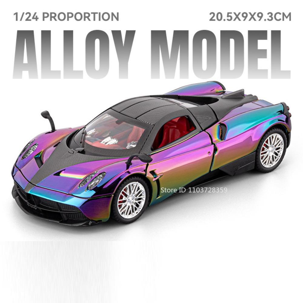 1:24 модели игрушечных спортивных автомобилей Pagani Huayra Zonda, литые из сплава, мини-суперкары, со звуком и светом, открывающиеся двери, инерционный механизм, подарки для мальчиков