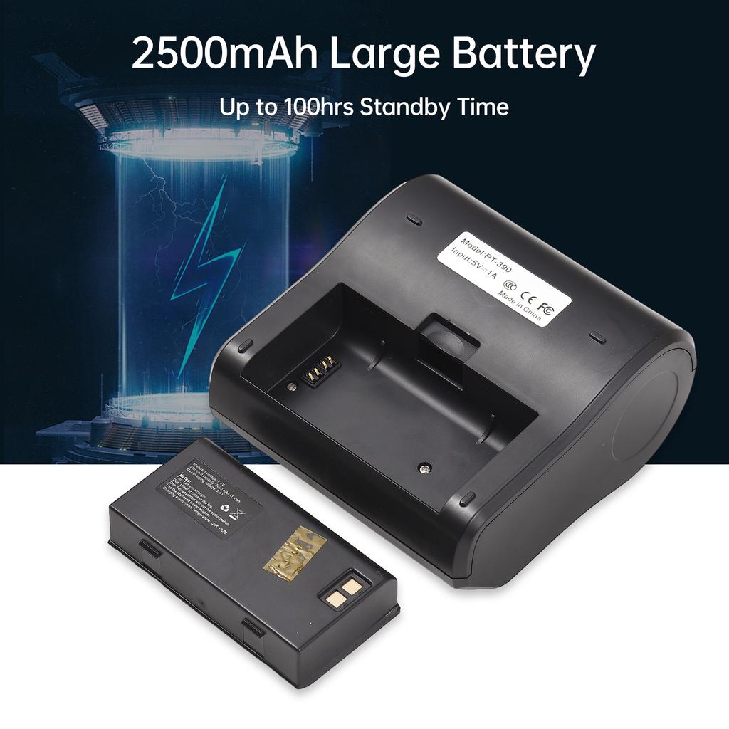 Bisofice Portable 80mm Receipt Label Printer Wireless BT Thermal Receipt Printer Mobile Bill