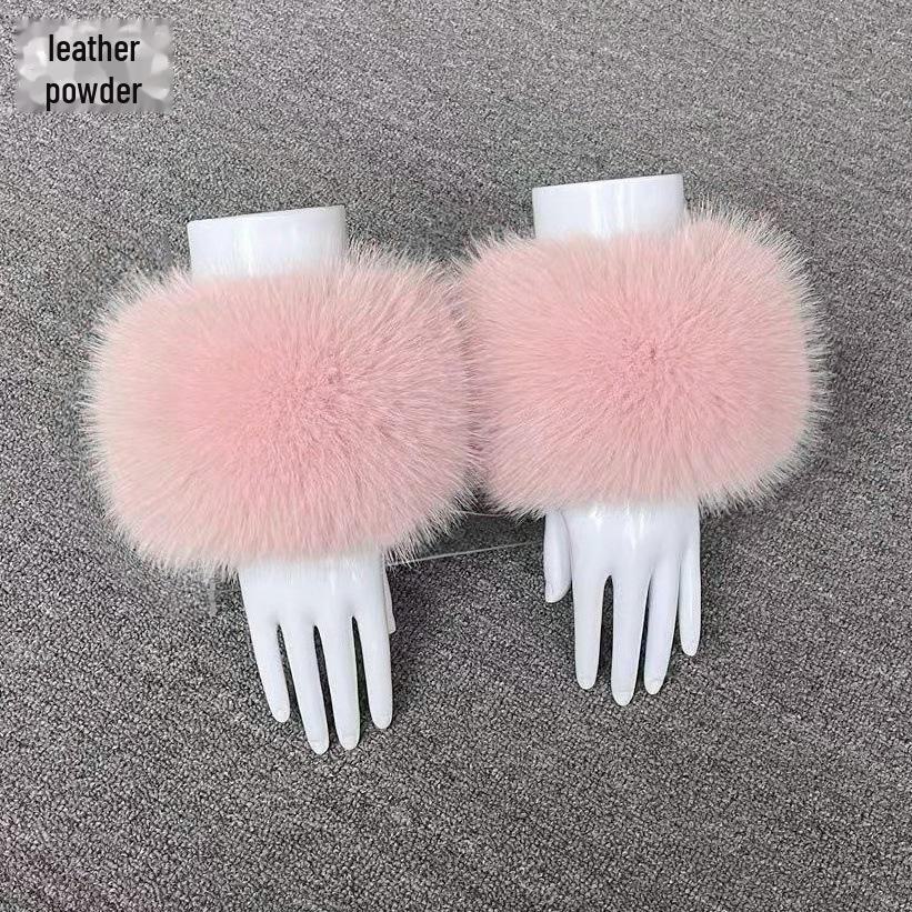 Женские зимние плюшевые меховые манжеты на запястья - перчатки с рукавами из искусственного меха лисы, енота, кролика.