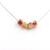 Stones and Minerals. Necklace 4 Watermelon Tourmaline Beads 8 Mm Stainless Steel Chain.