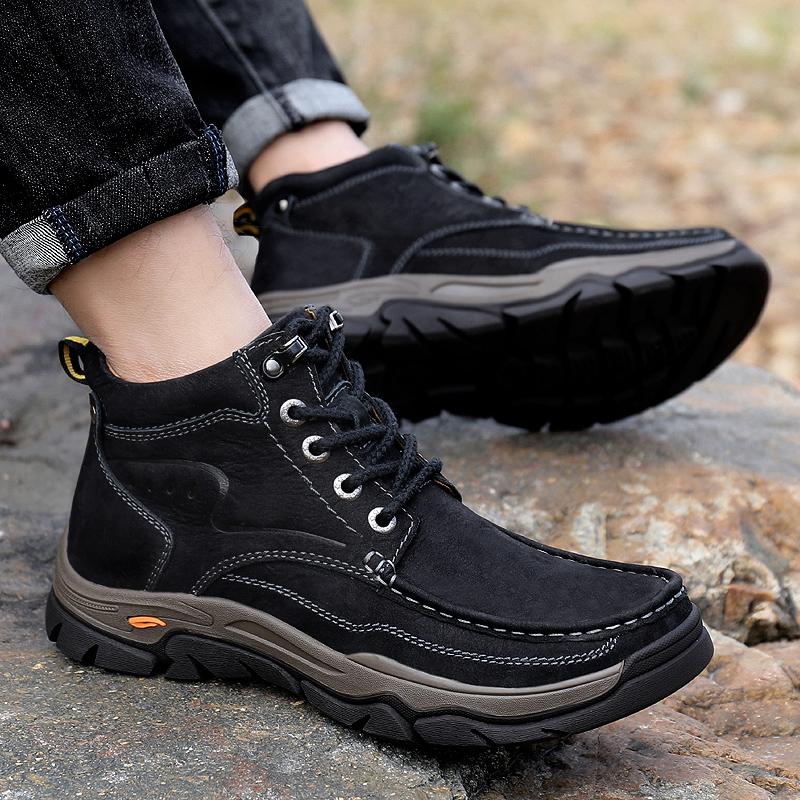 Мужская обувь из натуральной кожи, кроссовки, водонепроницаемые уличные мужские ботинки, зимние мужские походные ботинки