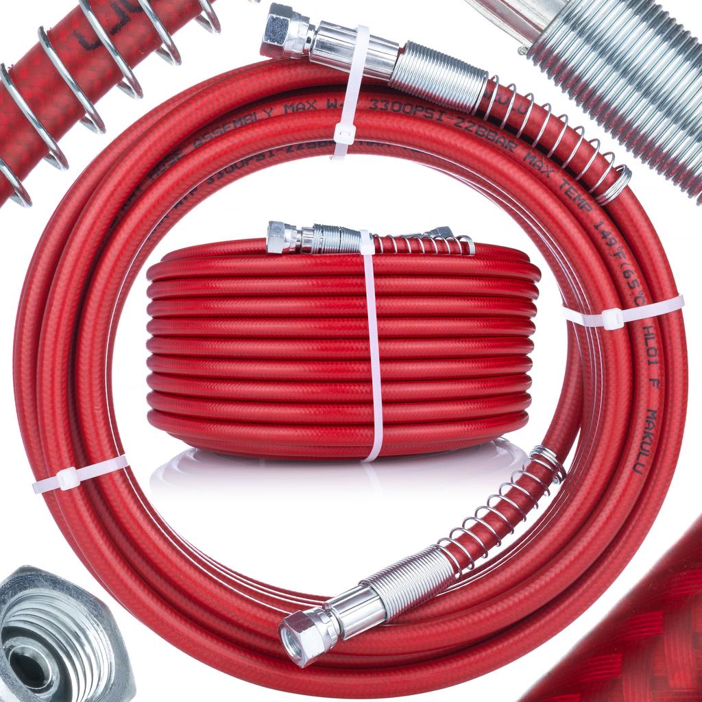 Steel hose for painting unit 20m red