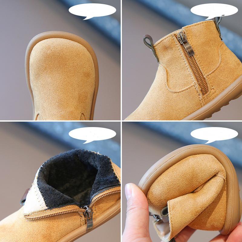 Осенне-зимние детские плюшевые ботинки Martin для девочек, универсальные хлопковые ботинки в стиле ретро для мальчиков, однотонные теплые бархатные хлопковые ботинки