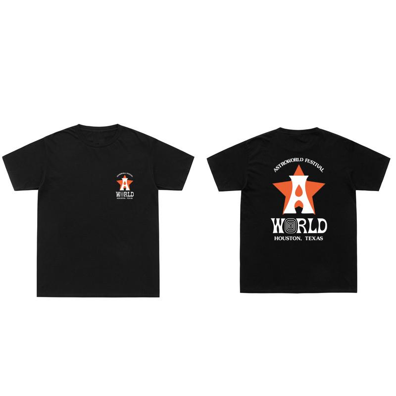 New Arrivals Cactus Jack ASTROWORLD T Shirt Men Women HOUSTON LIVE Print T-Shirts Hip Hop Short Sleeves Swag Tops