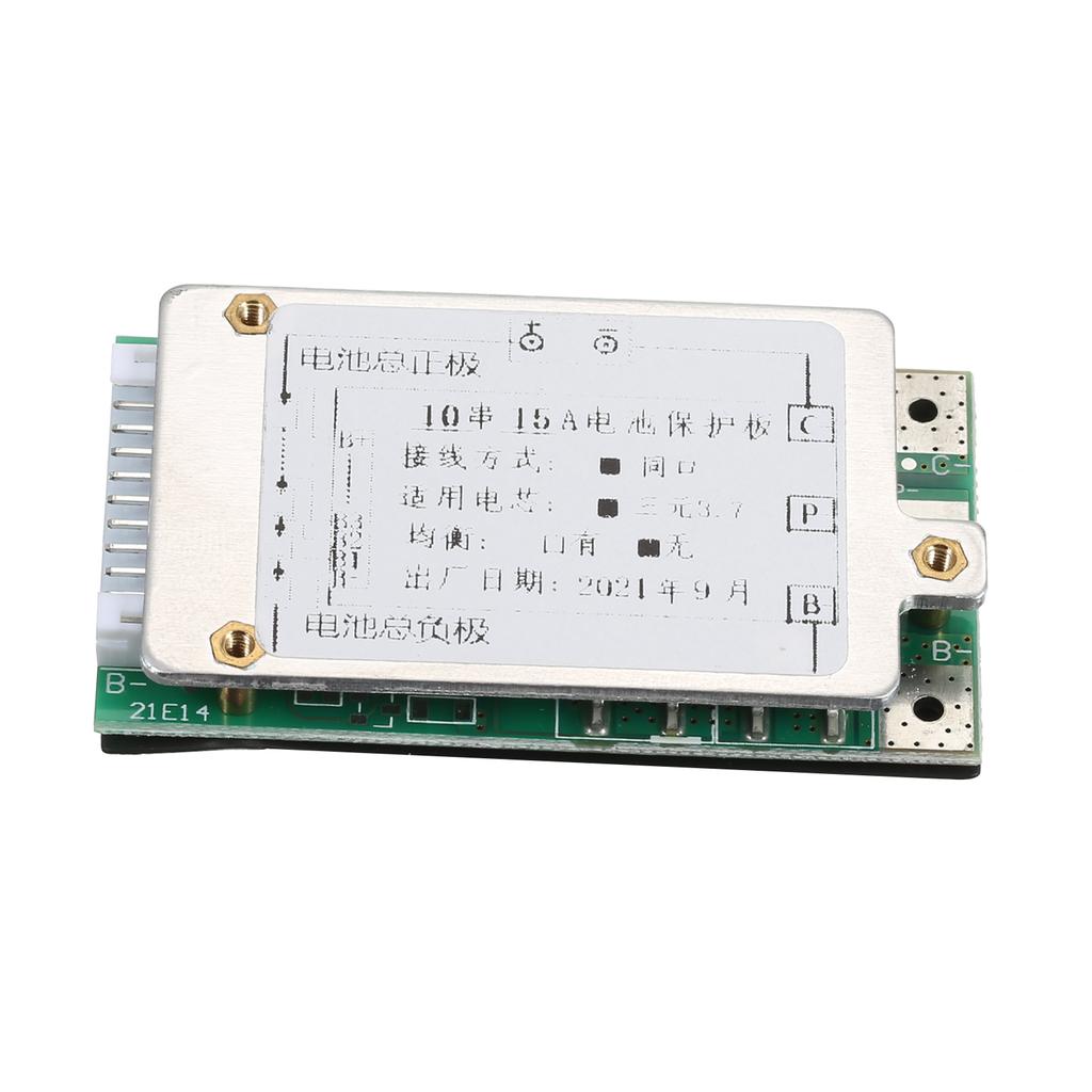 Плата защиты BMS для литий-ионных аккумуляторов 10S 15A 36V, с функцией балансировки, для электровелосипеда, электросамоката