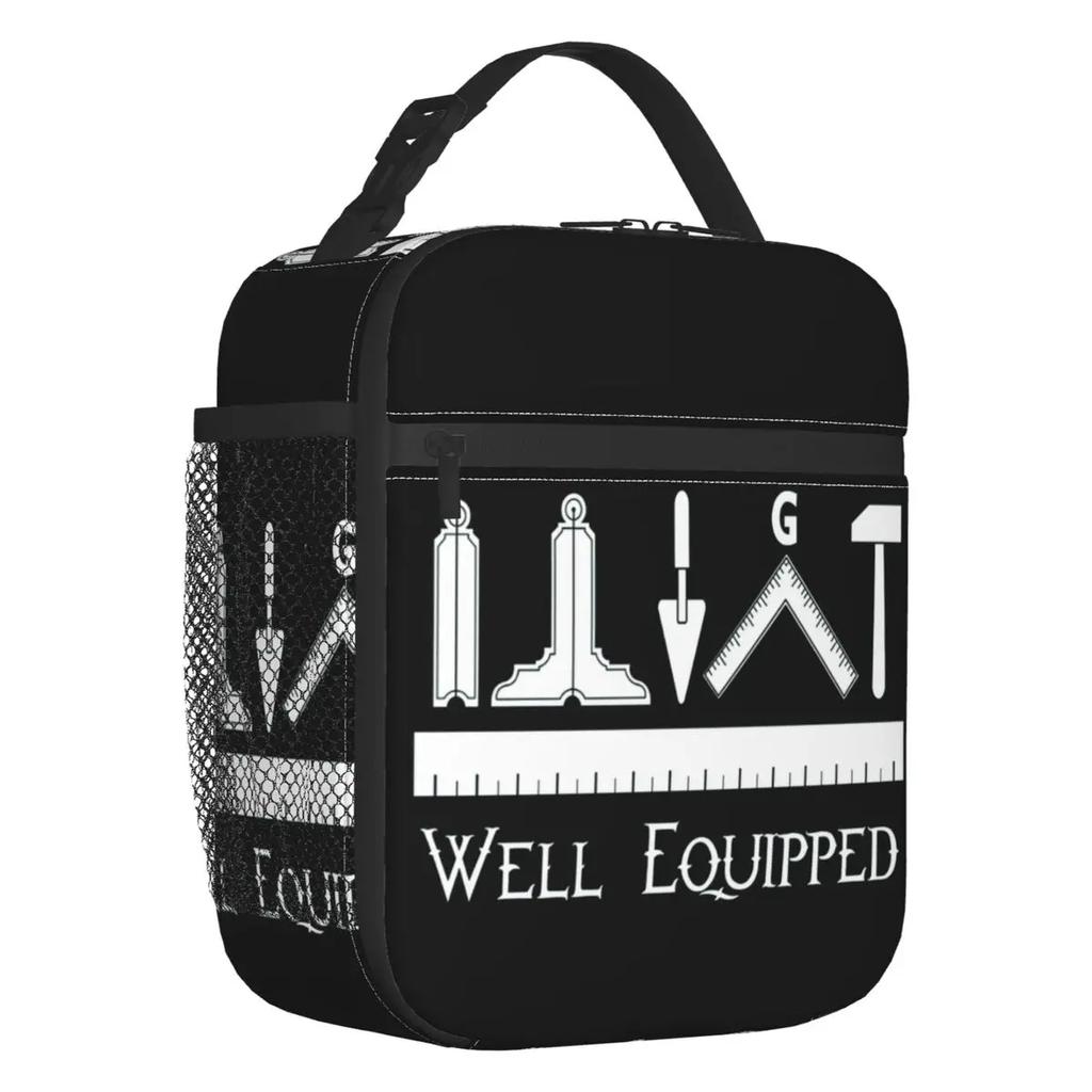 Пользовательские Золотой квадратный компас масонский франкмасонский ланч-бокс для мужчин и женщин охладитель теплые изолированные ланч-боксы для школьников