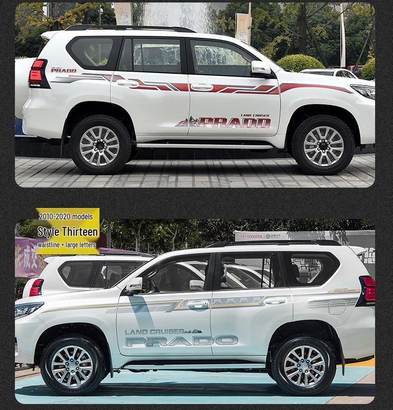 Toyota Prado 10-22 Модели Автомобильная Полоса на Кузов Наклейка на Поясную Линию.