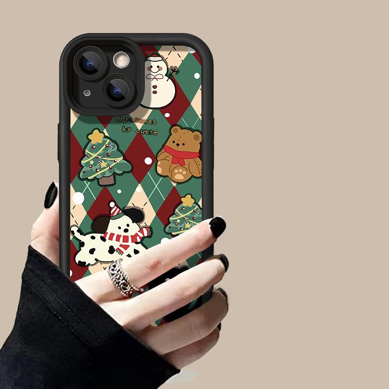 Рождественский чехол для iPhone 11 13 12 14 15 16 Pro Max XR XS Samsung A15 A55 A05 Redmi 12 13C OPPO A16 A18 A60 Reno 11 Vivo Y17S Y12 infinix note