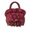 Leaf Rose Flower Handbag Satin Silk Small Purse Wallet Hanfu Flower Drawstrings Bag  Ladies/Girls