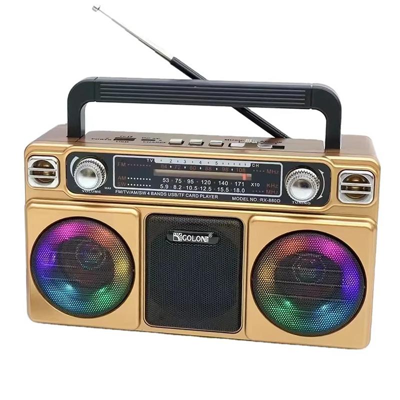 Высокое качество ретро портативное радио USB TF AM FM SW ТВ винтажный дизайн перезаряжаемый и готовый к отправке домашний радиоприемник