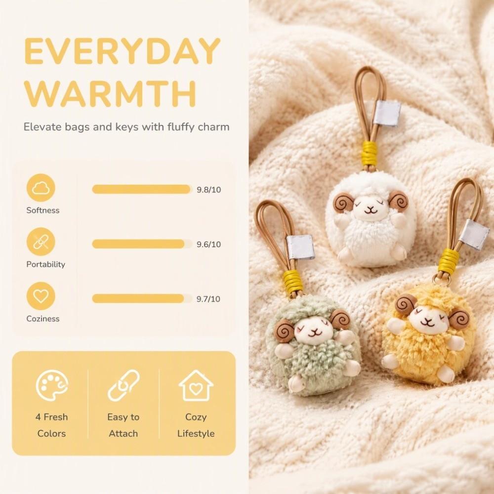 Mini Size Lamb Doll Ornament Soft Plush Mini Sheep Pendant Ornament Plush Keychain Bag Charm