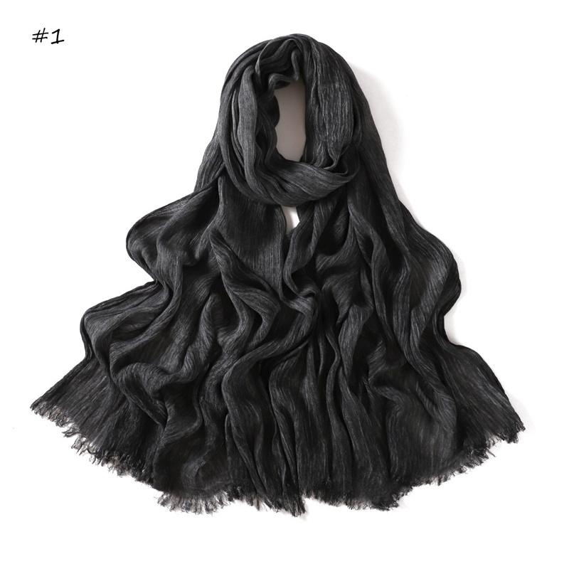 Однотонные тюрбаны, галстук-батик, вискозный хиджаб-шарф, тонкий, Рамадан, омбре, обертывание, эластичные шали, высококачественные фуларды, мусульманский головной снуд 180*70 см