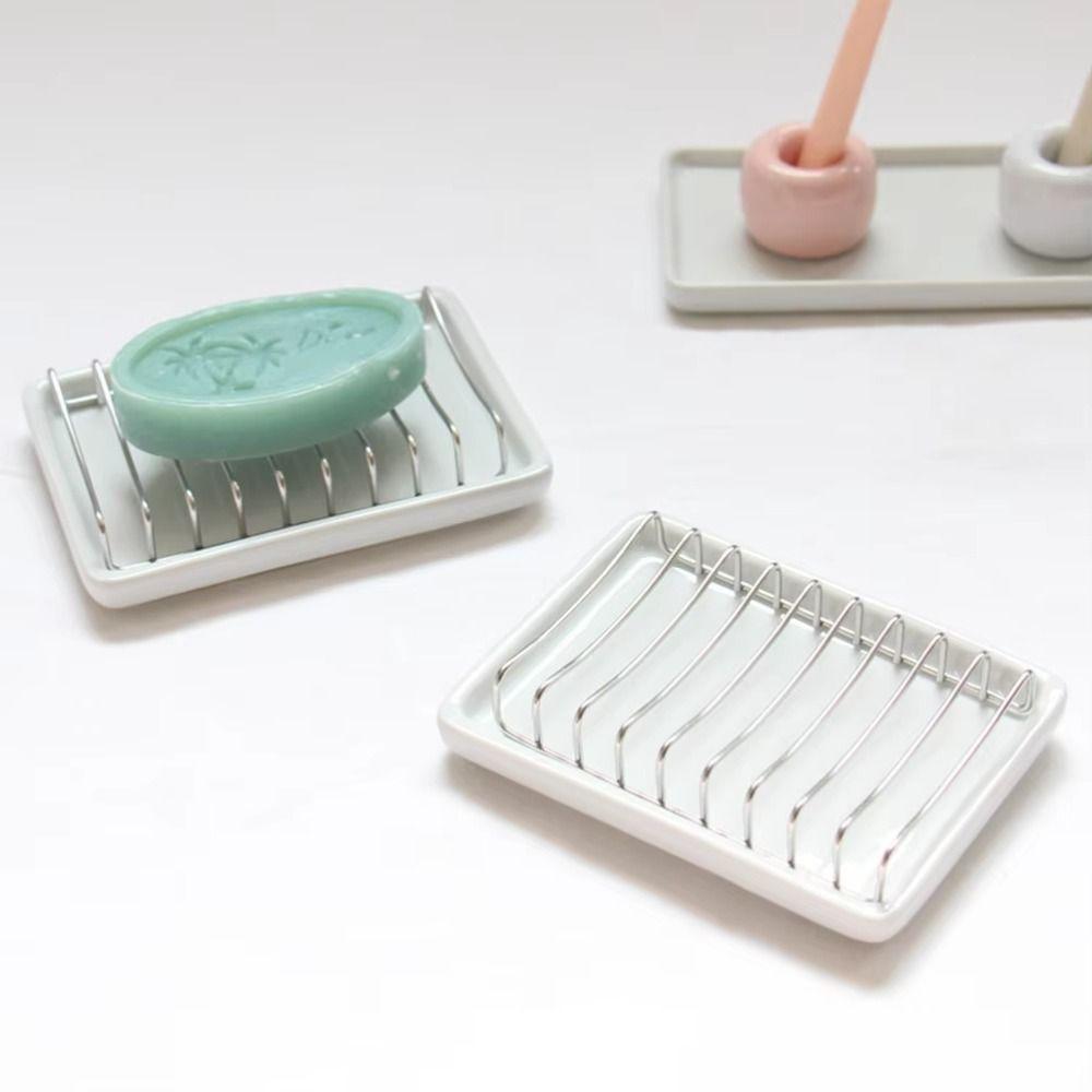 Multi-function Drain Soap Box Stainless Steel Drain Holder Simple Storage Dish Household