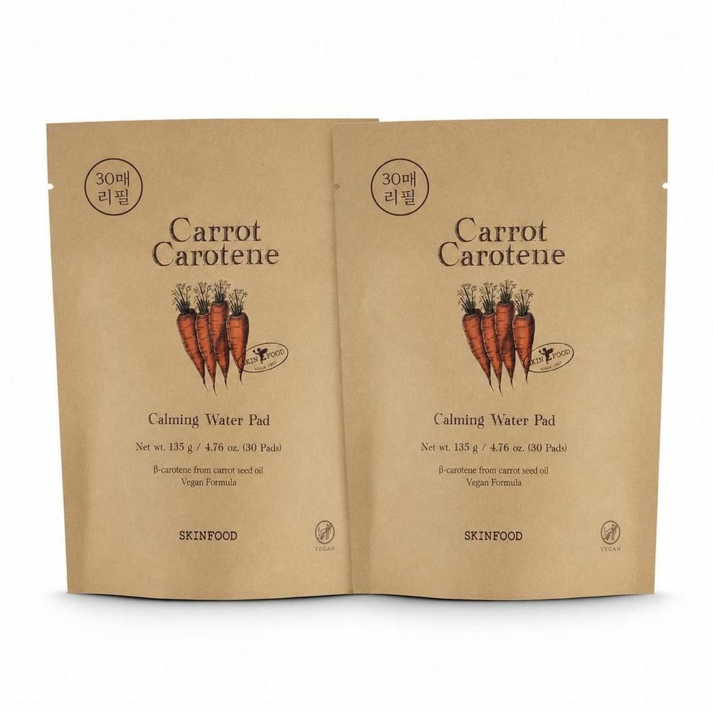 SKINFOOD Carrot Carotene Calming Water Pad Refill Korean Toner Pad 30 Pads