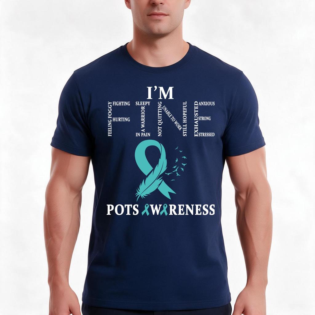 Postural Orthostatic Tachycardia Syndrome Pots Warrior Im Fine Tshirt Summer Casual Cotton Tee Oversized Streetwear Tops
