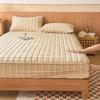 Класс А Чистый хлопок Хлопок стираный Хлопок Односпальная простыня на резинке Утолщенное стеганое покрывало для кровати Защитный чехол для матраса Чехол Пыленепроницаемый и Нескользящий