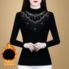 Bottom Shirt Women's New Autumn and Winter Versatile High-end Thin Top with Fashionable Velvet Thickened Shirt