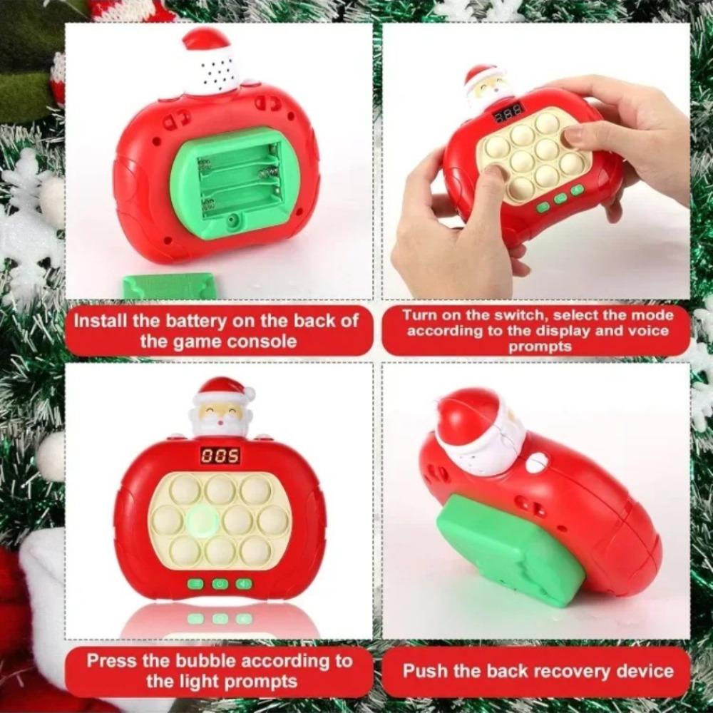 Быстрая Пуш Поп Фиджет Игрушка для Рождества Дед Мороз Поп Пузырь Игровой Контроллер Карманная Головоломка Сенсорная Игрушка для Детей Мальчиков Девочек