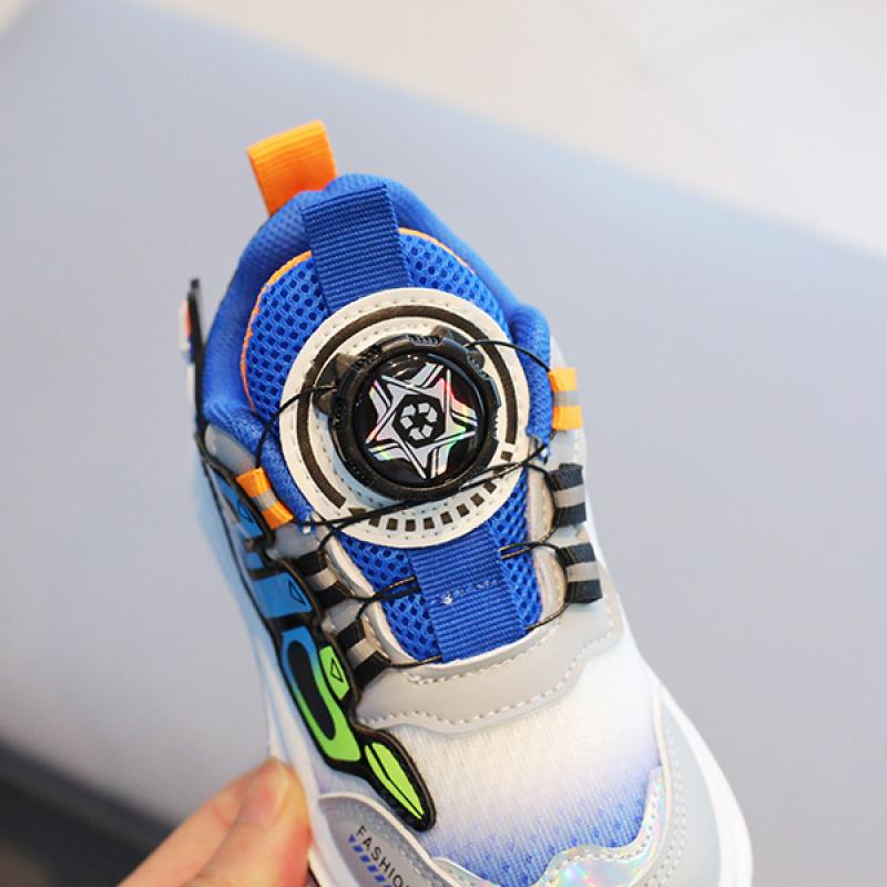 Детские кроссовки. Весенне-осенняя повседневная обувь для мальчиков с поворотными пуговицами. Кроссовки для девочек. Дышащая детская обувь с сеткой.