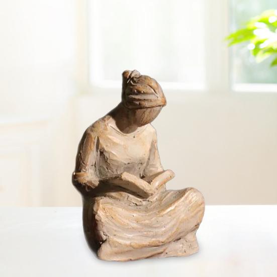 Ornament Sweet Hour of Prayer Decorative Table Decoration Hand-carved Resin Sculpture Office Home Garden Balcony Windowsill Decor