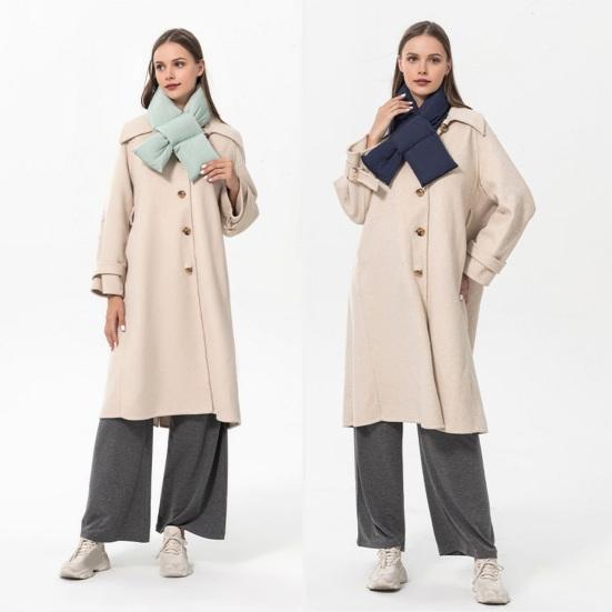 Пуховый шарф Легкий Теплый Зимний Дизайн Крест Однотонный Шарф Дожде- Снегозащитный