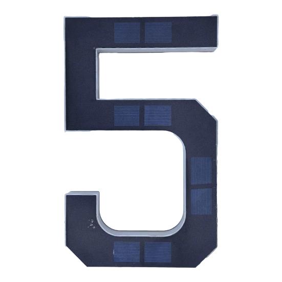 Solar Powered House Number Sign with LED Backlight Auto On/Off Waterproof LED Modern Address Plaque Outdoor Security Light for Home Garden Garage