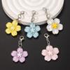 Colorful Cherry Blossom Keychain DIY Car Key Ring Cute Bag Charm  Backpack Decoration