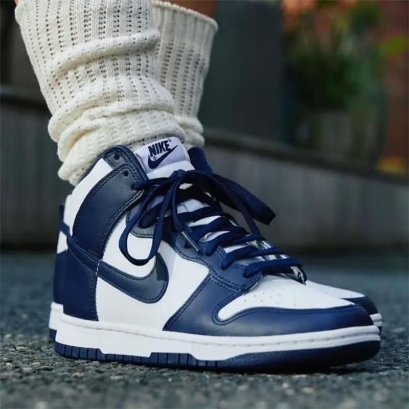 Nike Dunk High GS Midnight Navy Детские кроссовки Сине-Белые DB2179-104