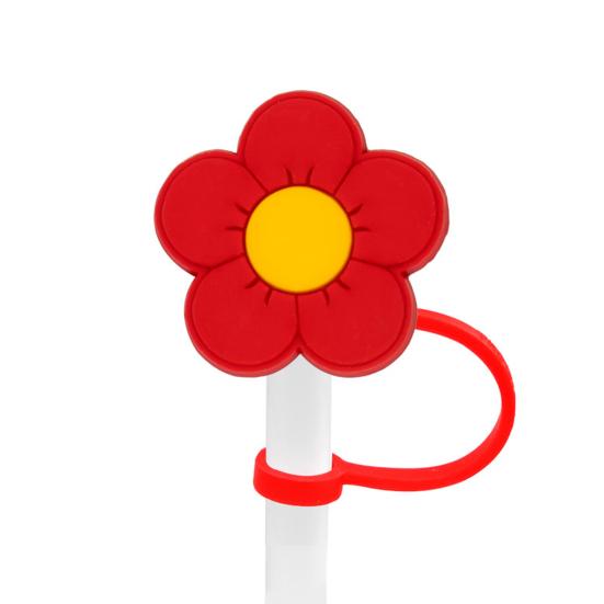 8 шт., 8-10 мм, соломенный чехол с цветком, пищевой силикон, многоразовый, пыленепроницаемый, милый, универсальный, мини-соломенный наконечник, пробка, Топпер, защита, кухонные принадлежности